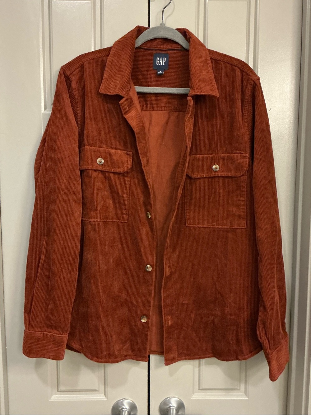GAP Burnt Orange Corduroy Shirt Jacket Size Medium Like New
